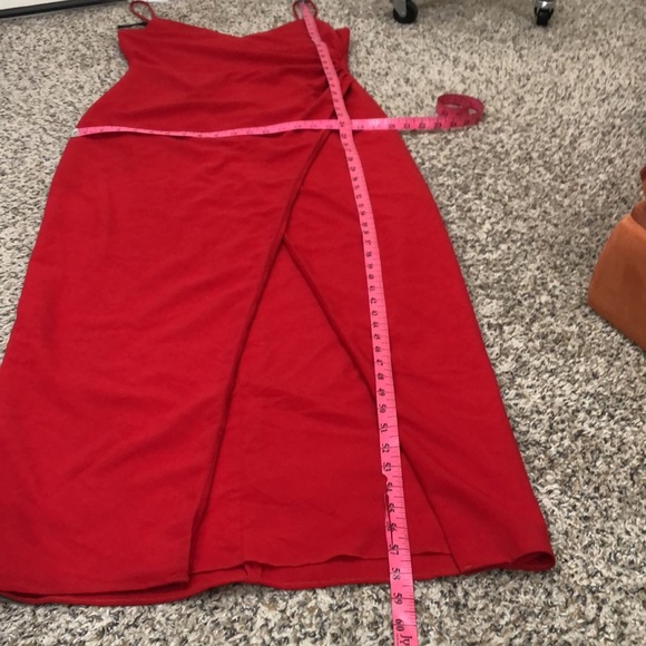 Black Halo Red Bowery Formal Maxi Dress Size 10 Ruched Slit Gown - Picture 11 of 11